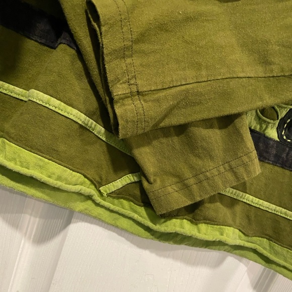 Mexicali Blues Size S Green Mixed Fabric Embroidered Boho Long Sleeve Top - Picture 5 of 11